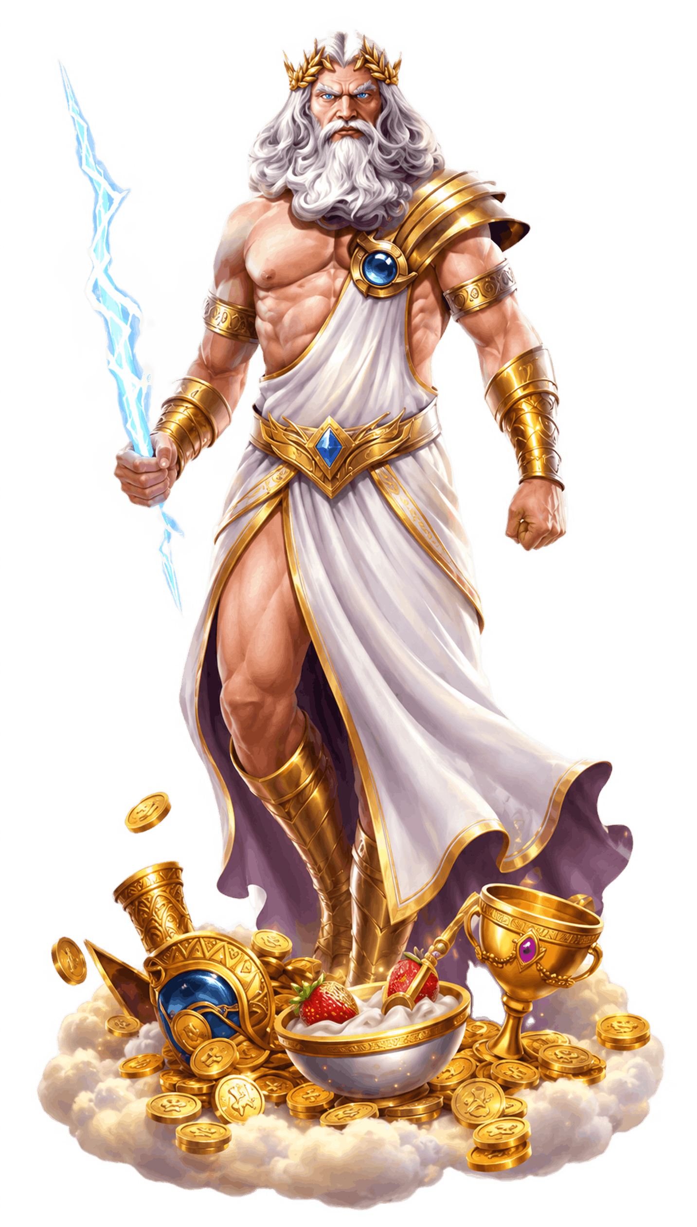 Banner del slot Gates of Olympus en BlitzBet Chile – Zeus con rayos en el Monte Olimpo